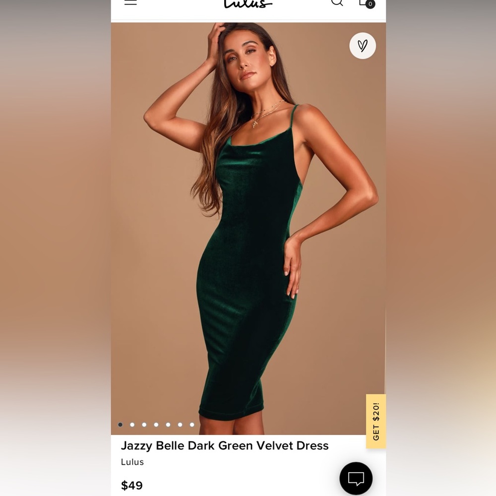 Lulus Jazzy Belle Dark Green Velvet Dress, small